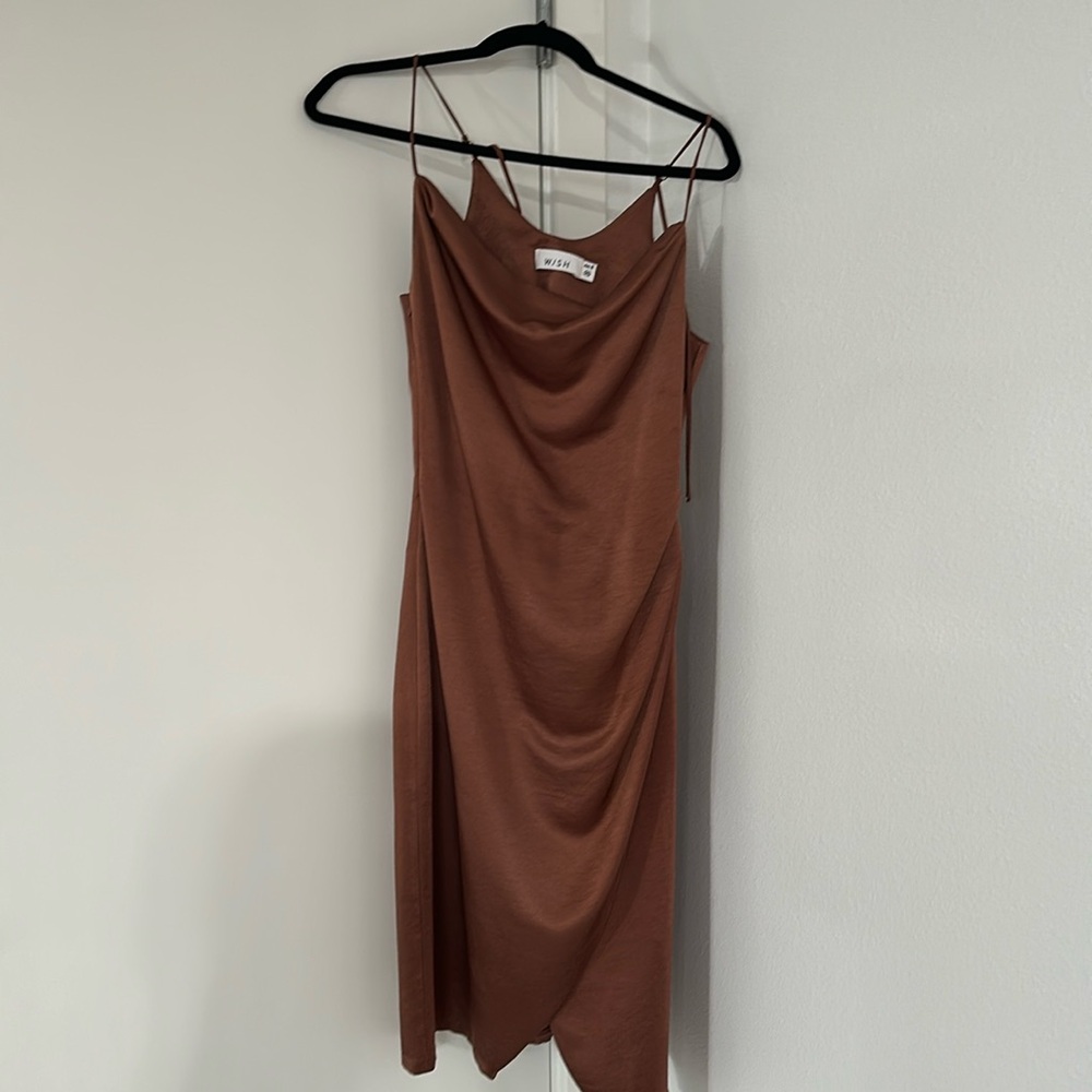 Wish brand slip dress XS/AUS8 shimmery golden brown